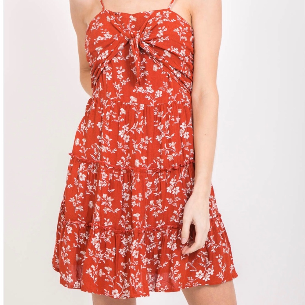 NEW! Floral Tie Front Babydoll Tunic Dress